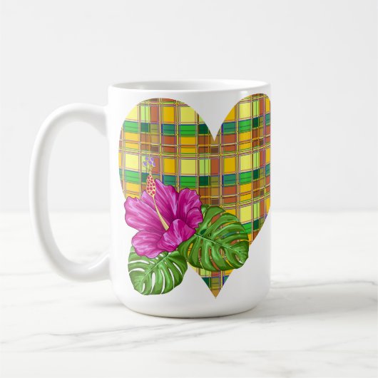 Karibik Buntes Tuch Madras Karo Kaffeetasse (Links)