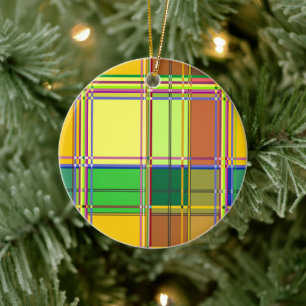 Karibik Buntes Tuch Madras Karo Keramik Ornament