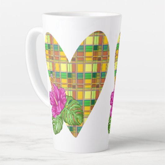 Karibik Buntes Tuch Madras Karo Milchtasse (Linke Ecke)