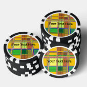 Karibik Buntes Tuch Madras Karo Pokerchips (Stapel)