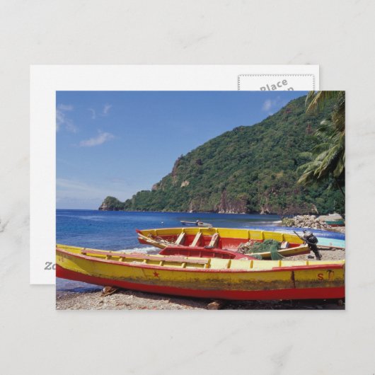 Karibik, BWI, St. Lucia, Sailboats, Soufriere. Postkarte (Vorne/Hinten)