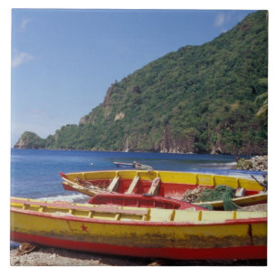 Karibik, BWI, St. Lucia, Segelboote, Soufriere. Fliese