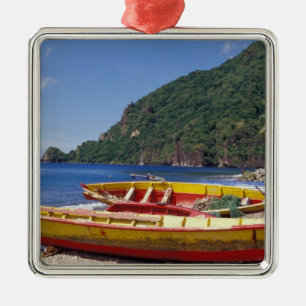Karibik, BWI, St. Lucia, Segelboote, Soufriere. Ornament Aus Metall