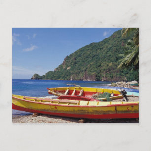 Karibik, BWI, St. Lucia, Segelboote, Soufriere. Postkarte