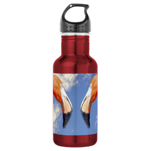 Karibik-Flamingo Liebesherz Edelstahlflasche
