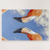 Karibik-Flamingo Liebesherz Puzzle (Horizontal)