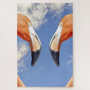 Karibik-Flamingo Liebesherz Puzzle