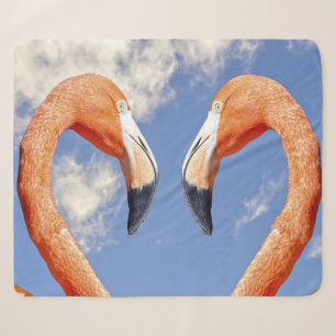 Karibik-Flamingo Liebesherz Sherpadecke
