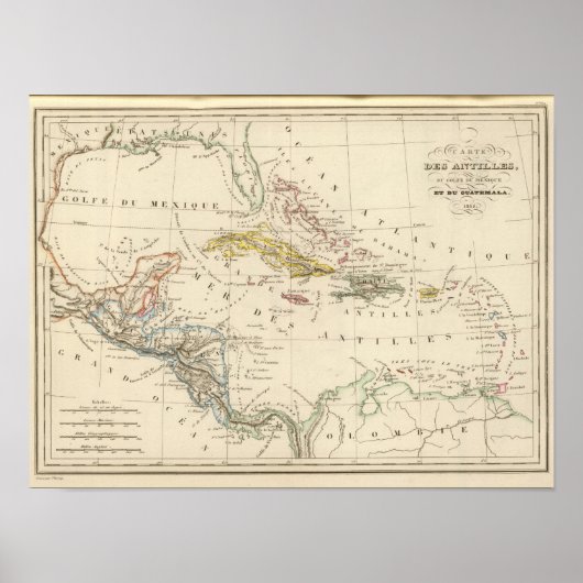 Karibik, Golf von Mexiko und Guatemala Poster (Vorne)