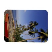 KARIBIK, Grenada, St. George, Boote auf Palmen Magnet (Horizontal)