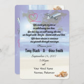 Karibik-Hochzeit in Urlaubsort Einladung (Vorne/Hinten)