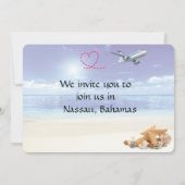 Karibik-Hochzeit in Urlaubsort Einladung (Rückseite)
