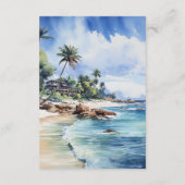 Karibik Hochzeit in Urlaubsort Guest Details Begleitkarte (Rückseite)