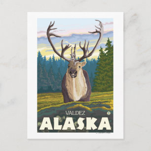 Karibik im Wald - Valdez, Alaska Postkarte
