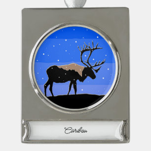 Karibik im Winter - Original Wildlife Art Banner-Ornament Silber