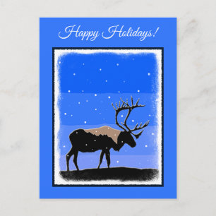 Karibik im Winter - Original Wildlife Art Feiertagspostkarte