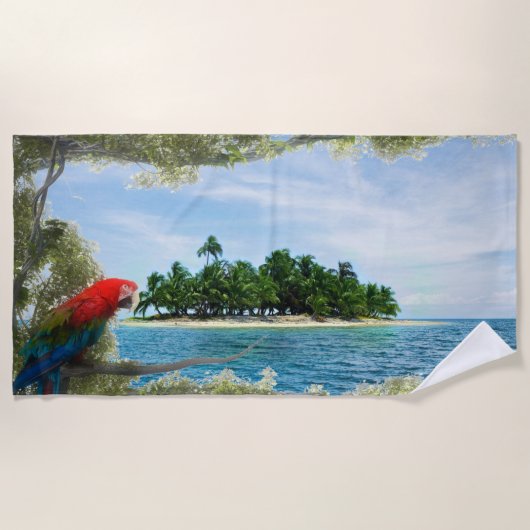 Karibik Insel Sommerurlaub Strandtuch (Vorderseite)