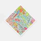 Karibik Inselkarte Postkarte Serviette (Ecke)