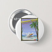 Karibik, Kanuische Inseln Paradies Poster. Button (Vorne & Hinten)