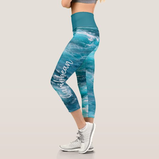 Karibik Kreuzfahrt Turbulent Türkiswasser Capri Leggings (Links)