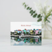 Karibik: Marina Nassau Bahamas Postkarte (Stehend Vorderseite)