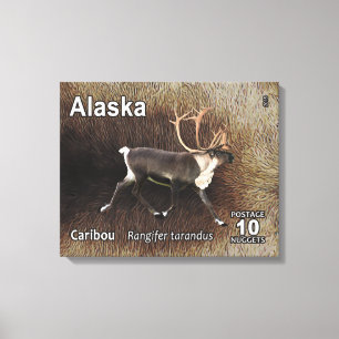 Karibik (Reindeer) - Alaska Postage Leinwanddruck