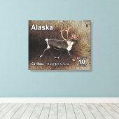 Karibik (Reindeer) - Alaska Postage Leinwanddruck (Insitu (Holzboden))