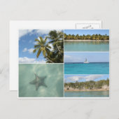 Karibik Reiseurlaub FotoCollage Postkarte (Vorne/Hinten)