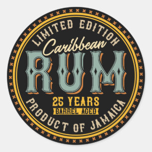 Karibik Rum Runder Aufkleber