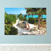 Karibik Schiffbruch und Ozean Leinwanddruck (Insitu (Holzboden))