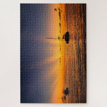 Karibik-Sonnenuntergang-Segelboot-Puzzle