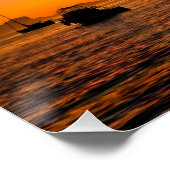 Karibik-Sonnenuntergangs-Segelboot-Glossy-Poster Poster (Ecke)