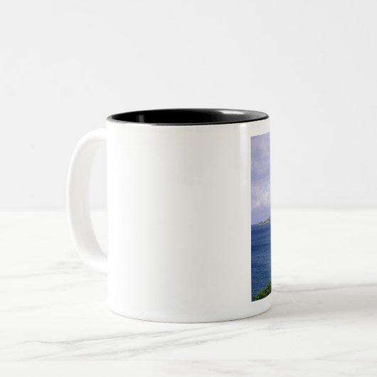 Karibik, St. Kitts, Roseau. Küste. Zweifarbige Tasse (Vorderseite Links)