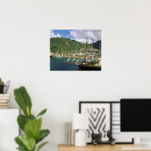 Karibik, St. Lucia, Soufriere. Boote in Poster (Heimbüro)