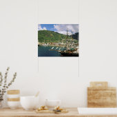 Karibik, St. Lucia, Soufriere. Boote in Poster (Küche)