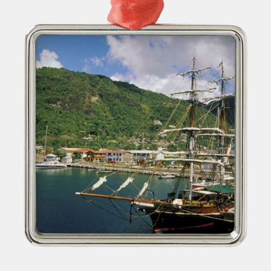 Karibik, St. Lucia, Soufriere. Boote in Silbernes Ornament (Vorne)