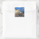 Karibik, St. Martin, Cliffs am Strand von Cupecoy Quadratischer Aufkleber (Tasche)