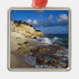 Karibik, St. Martin, Klippen am Cupecoy-Strand Silbernes Ornament