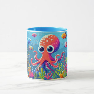 Karibik-/Tropen-/Hawaii süße Oktopus Tasse