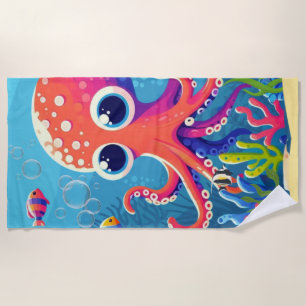 Karibik-/Tropen-/Hawaii süßer Oktopus Strandtuch