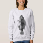 Karibik Tropical Reef Fisch, schwarz, weiß und gra Sweatshirt (Vorderseite)