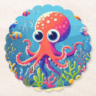 Karibik/tropisch/hawaiianisch süßer Oktopus Untersetzer