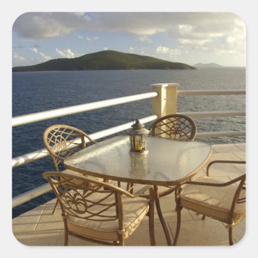 Karibik, U.S. Jungfrau Islands, St. Thomas Ansehen Quadratischer Aufkleber (Vorderseite)