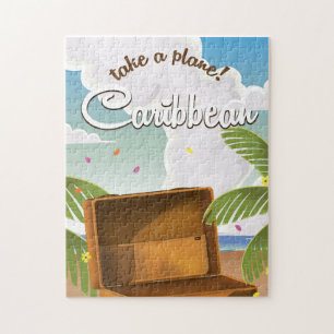 Karibik-Urlaub Klassisches Reiseplakat, Puzzle