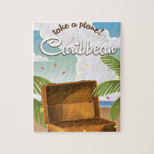 Karibik-Urlaub Klassisches Reiseplakat, Puzzle