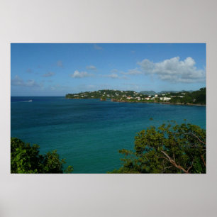 Karibik-Urlaubsfoto von der Küste von St. Lucia Poster