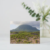 Karibik Vulkaninsel Peak Vom Strand Postkarte (Stehend Vorderseite)