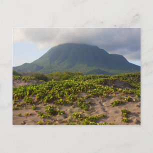 Karibik Vulkaninsel Peak Vom Strand Postkarte