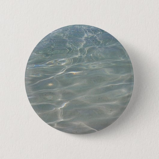 Karibik Wasser Abstrakt blauer Natur Button (Vorderseite)