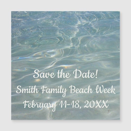 Karibik Wasser Abstrakt blauer Natur Magnetkarte (Vorderseite)